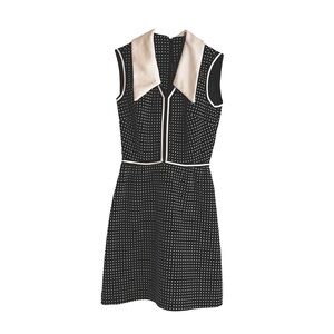 Elegant Black and White Polka Dot Dress